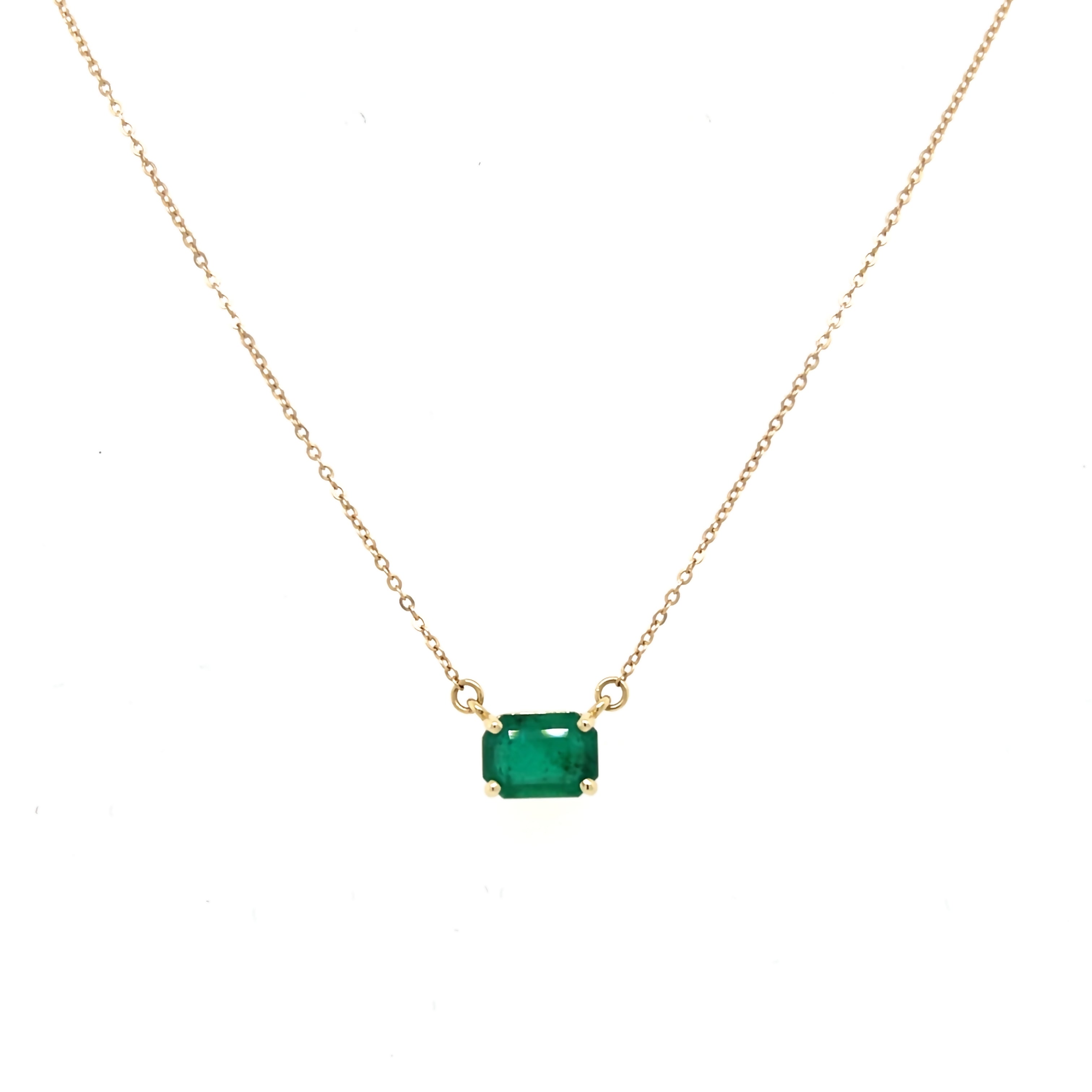 18k Natural Emerald Necklace