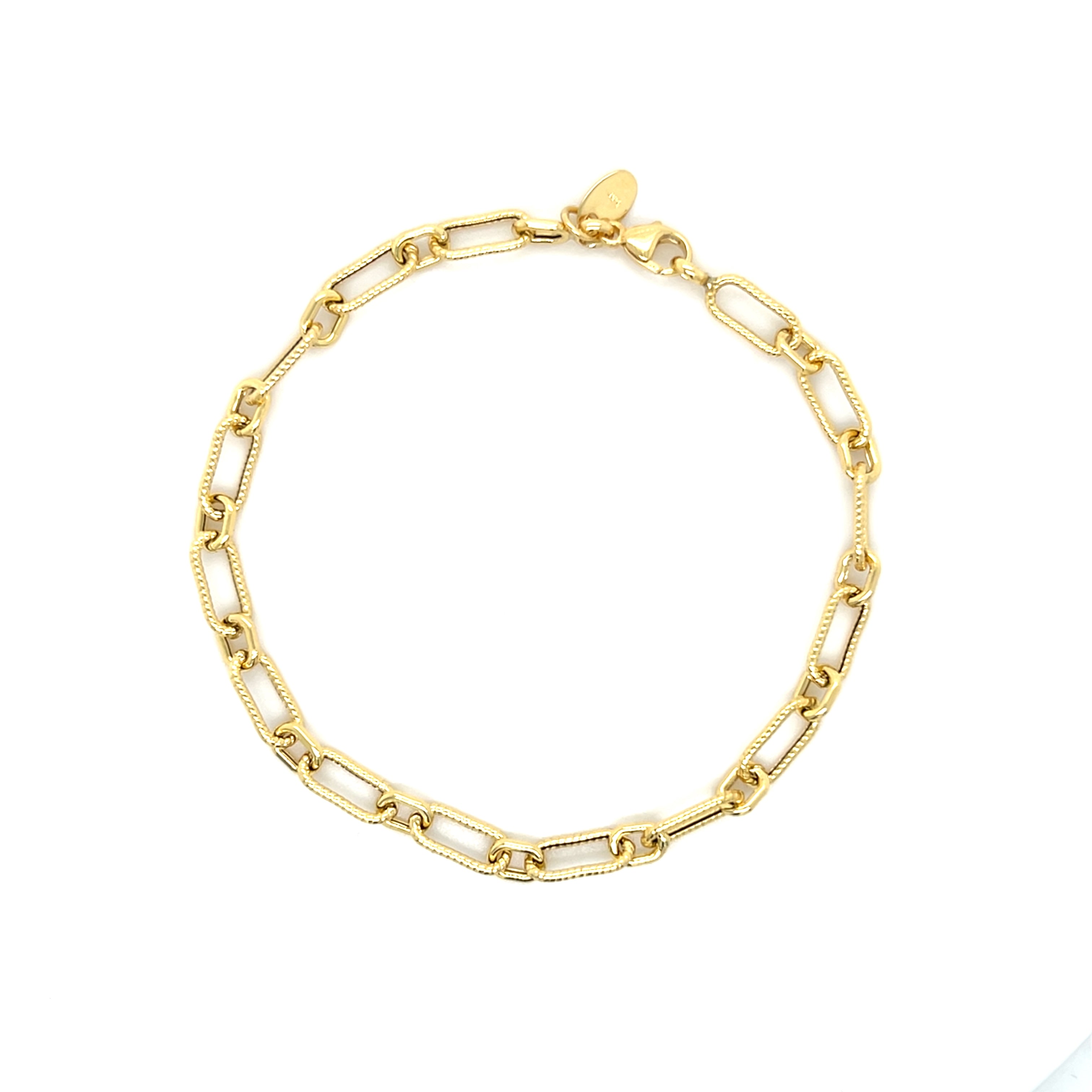 Small Paperclip Faceted Bracelet 4.6mm