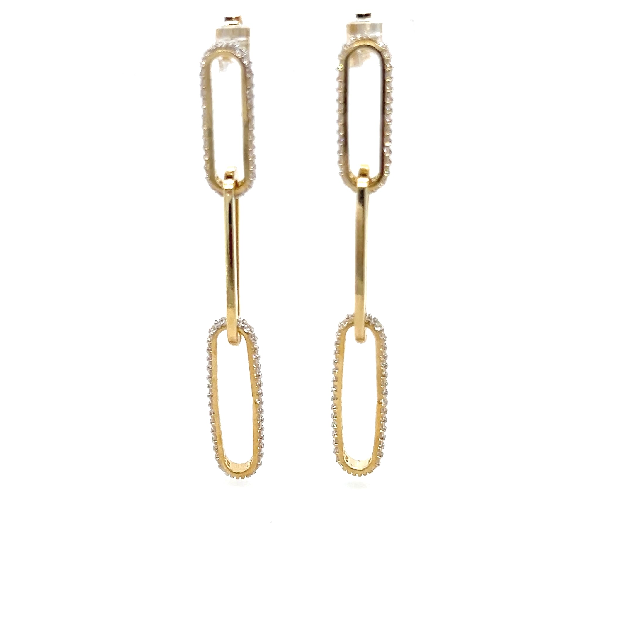 PaperClip Earring With Stone