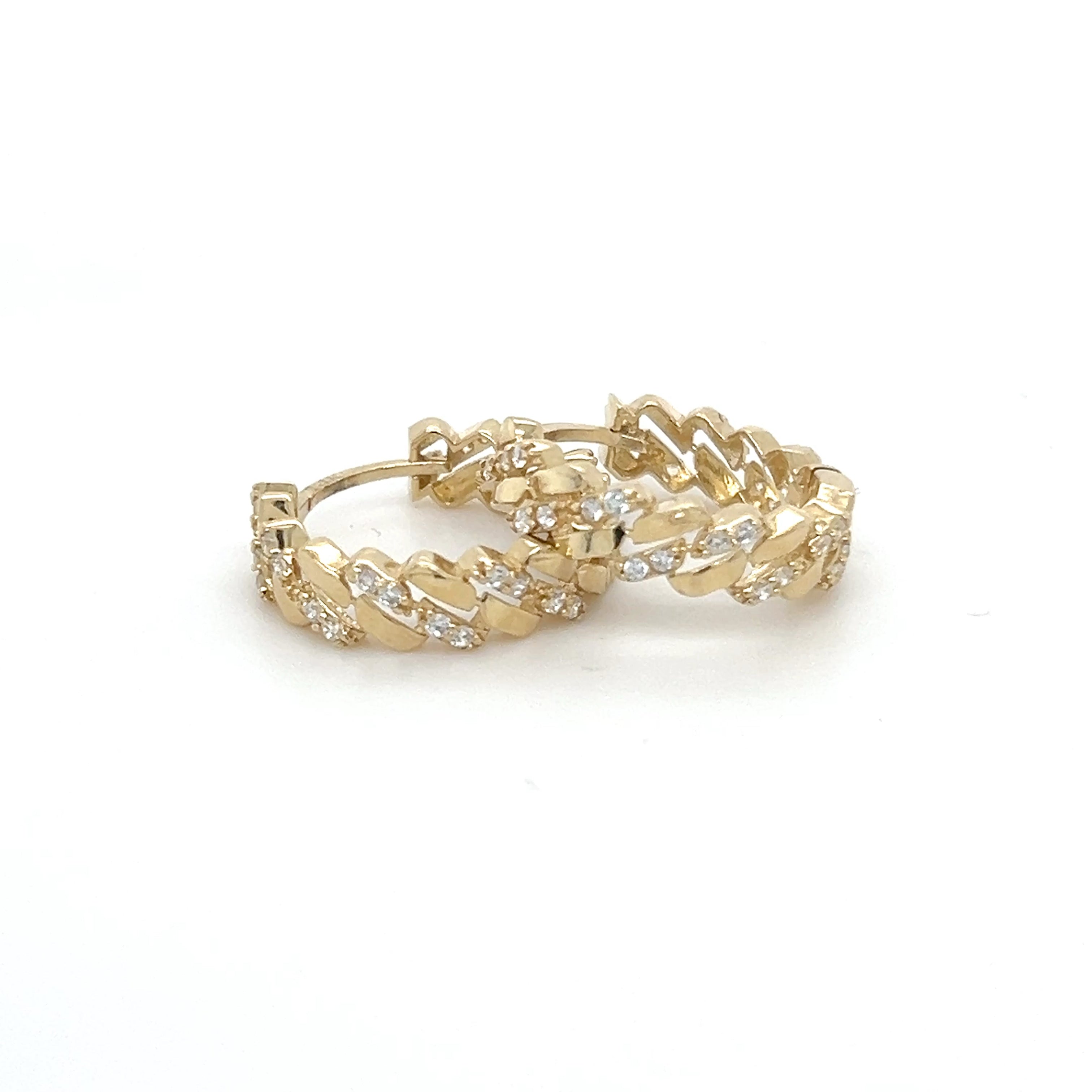 Cuban Link Hoop Earrings