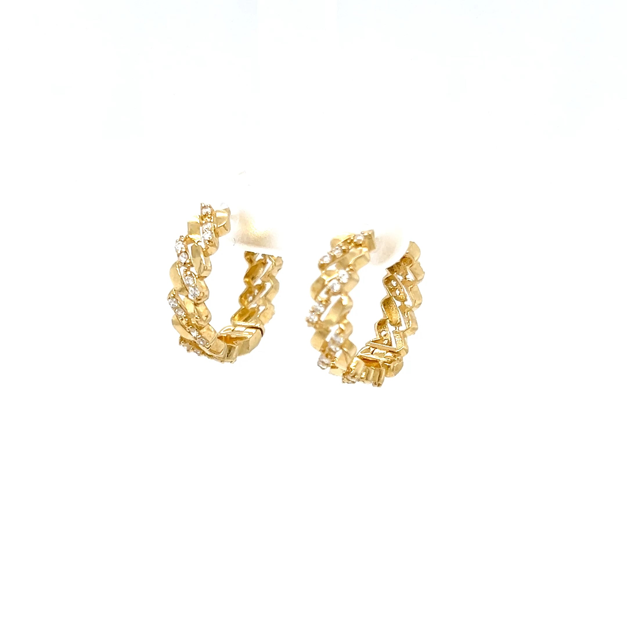 Cuban Link Hoop Earrings
