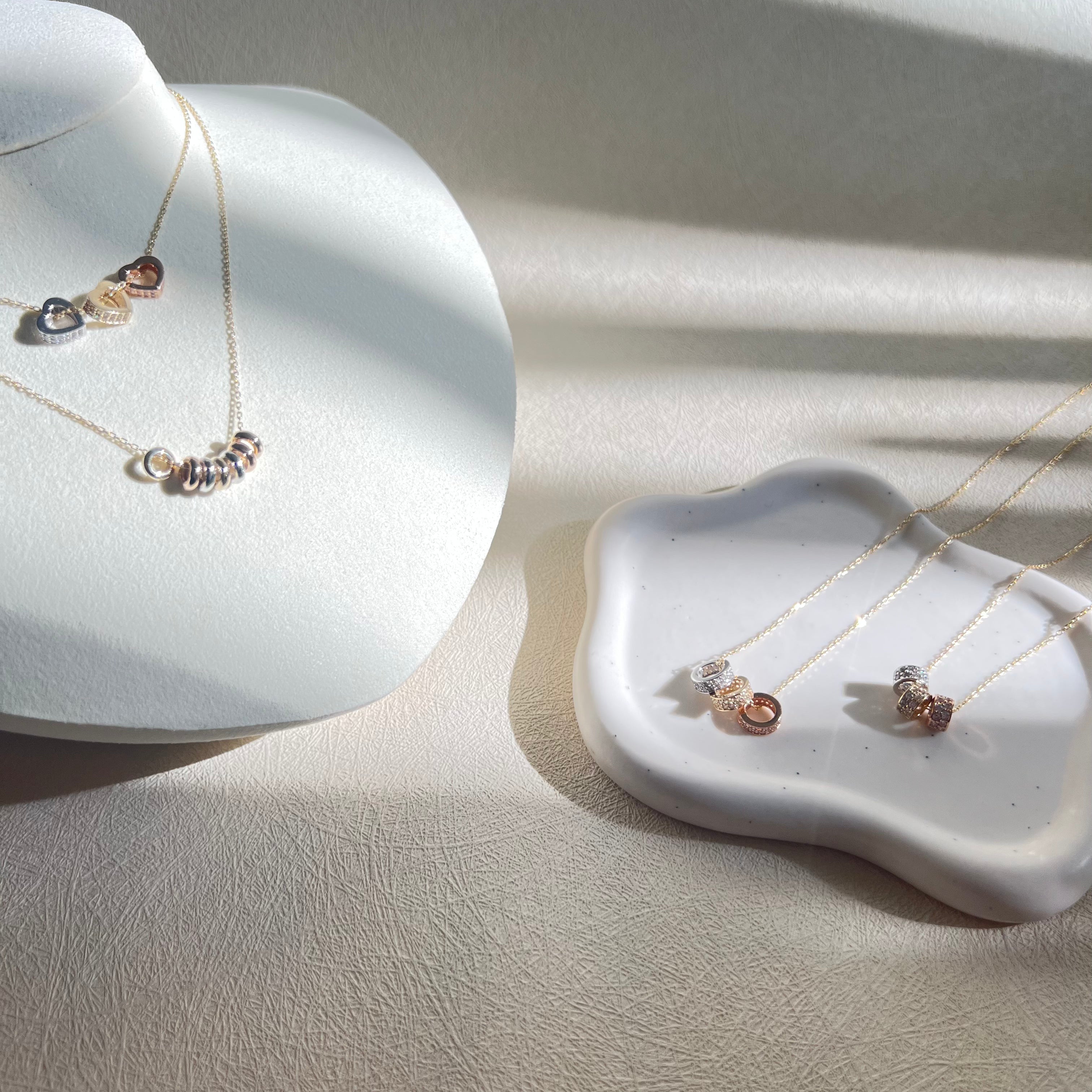 3 Heart Tricolor Necklace