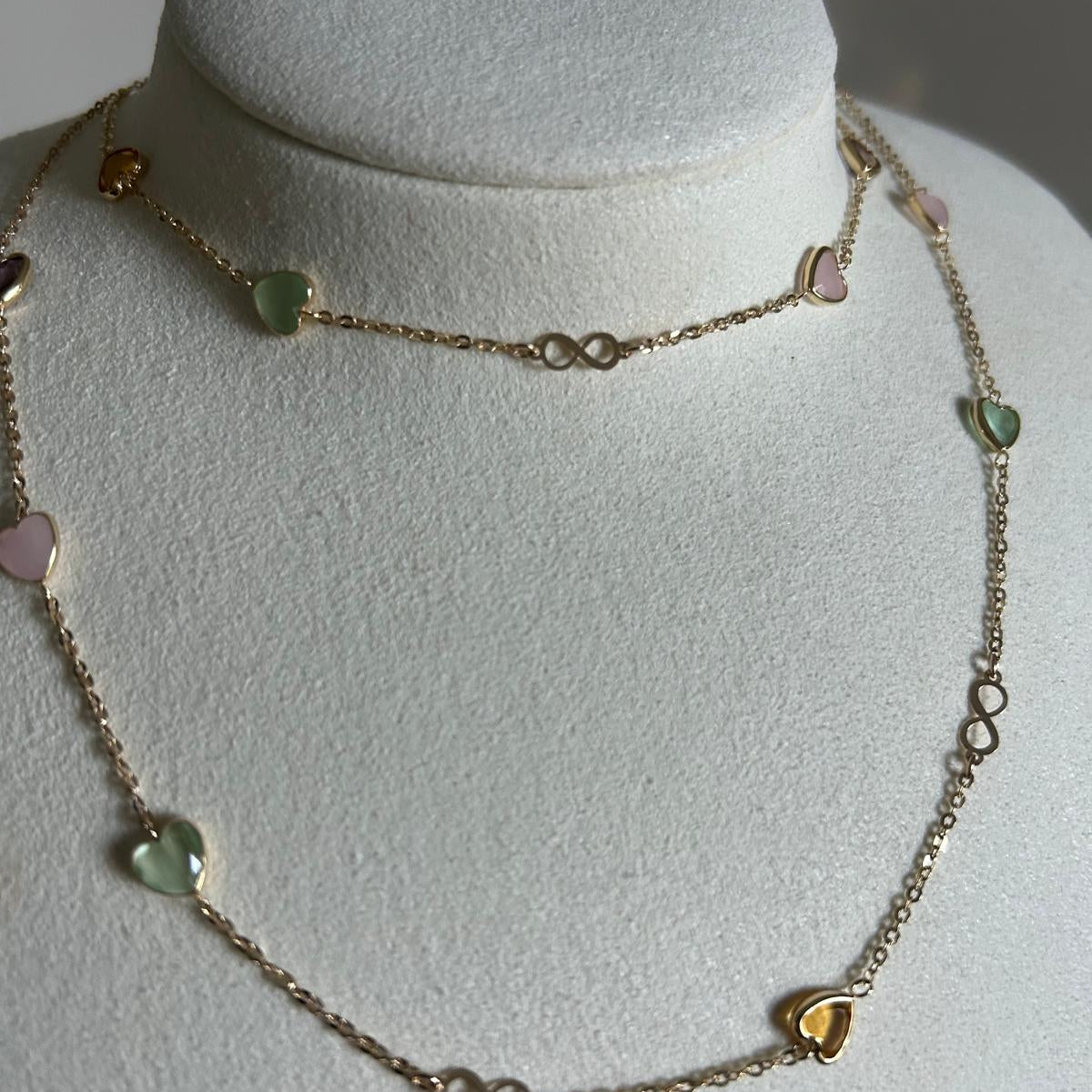 Heart necklace- Color Stones