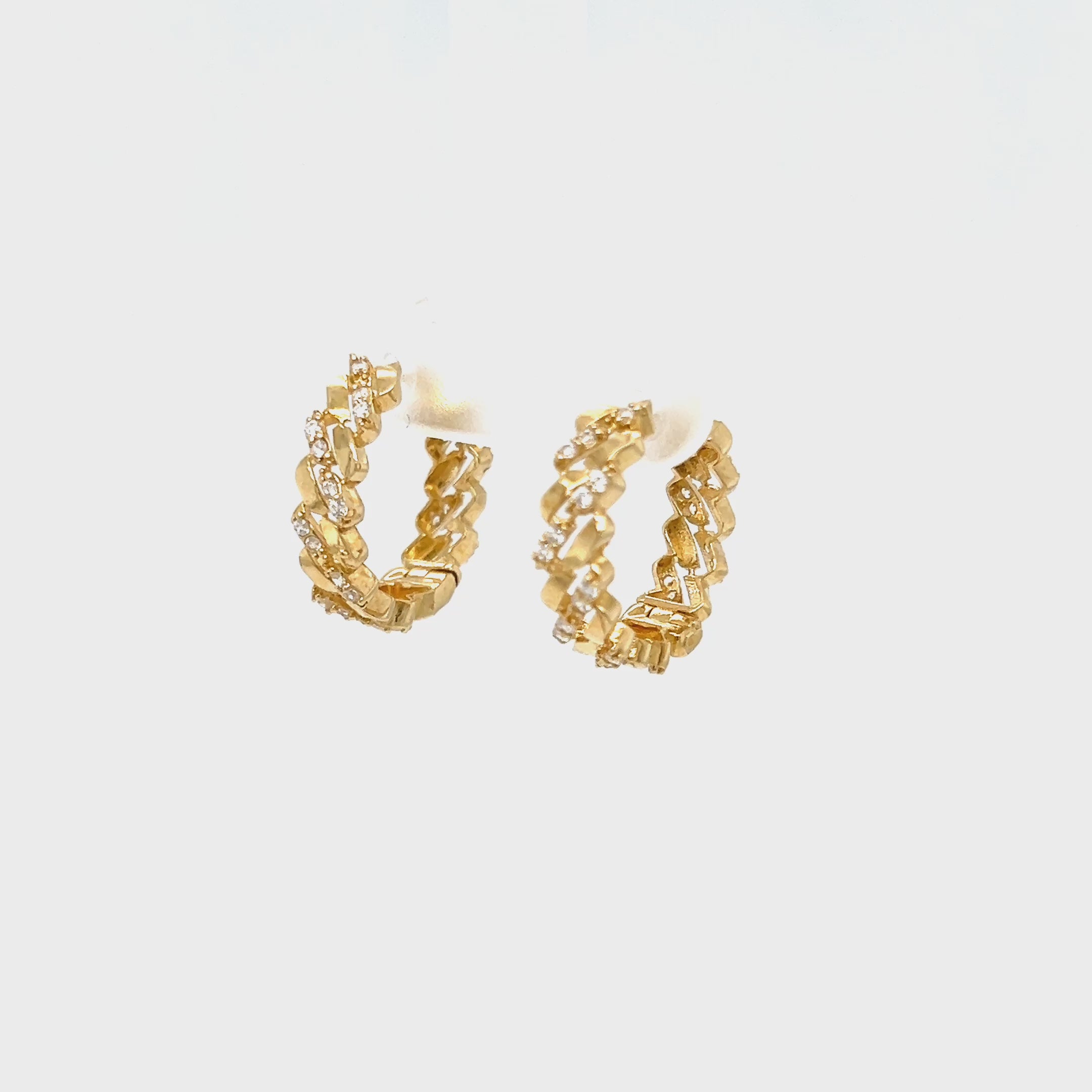 Cuban Link Hoop Earrings